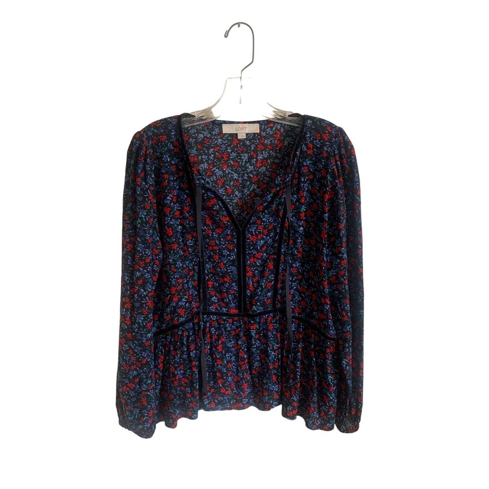 Ann Taylor LOFT Women Black Long Sleeve Blouse Size Small